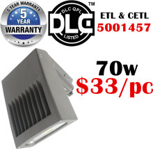 DLC ETL china shenzhen supplier lowest price 5 years warranty full cut-off led wall pack 20w-100w 120lm/w dark sky wall pack